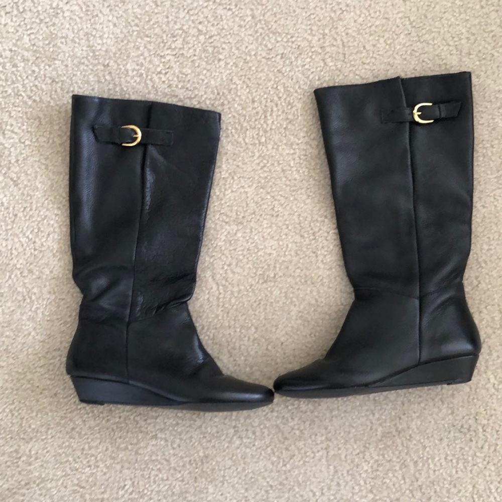 Steven by Steve Madden black to the knee boots